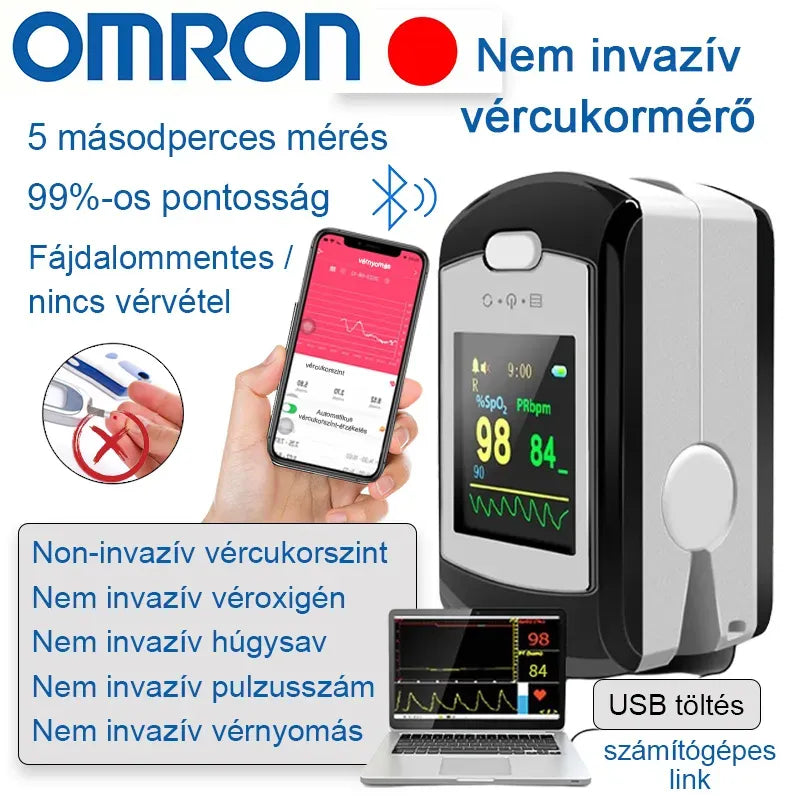 đ Omron non-invazĂv Ă©s fĂĄjdalommentes vĂ©rcukorszintmĂ©rĆ đ