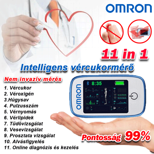 [Omron új termék] 11 az 1-ben, nem invazív intelligens vércukormérő