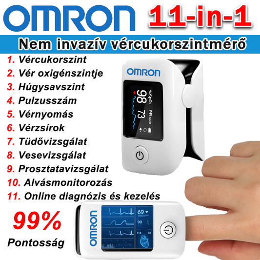【11 az 1-ben】Omron, nem invazív, többfunkciós vércukormérő