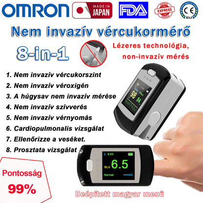 Omron nem invazív vércukormérő (5 másodperces mérés/99%-os pontosság)
