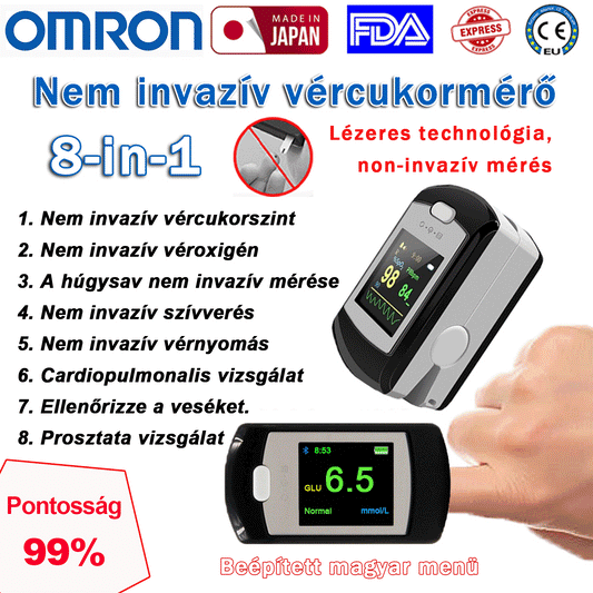 Omron nem invazív vércukormérő (5 másodperces mérés/99%-os pontosság)